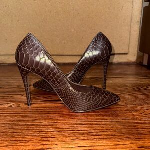 Aldo Snakeskin Pattern Brown Heels